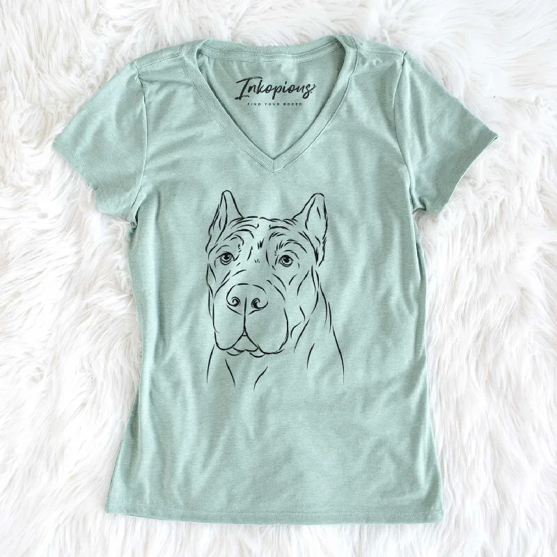 Bare Bearson the Cane Corso - Women's V-neck Shirt-- Anti-Shrink Durable Soft