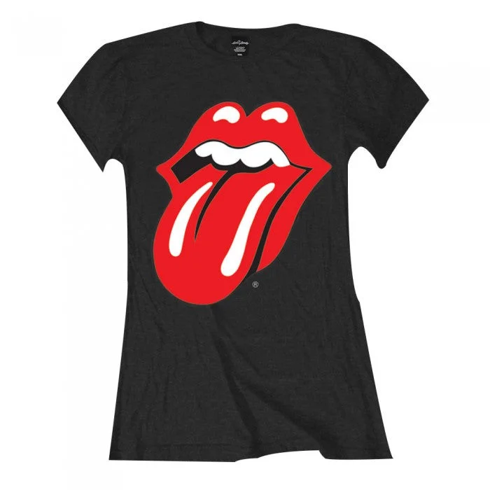 The Rolling Stones Womens/Ladies Classic Tongue T-Shirt-- Zippered Front Buttoned Front Snap Front The Rolling Stones Womens/Ladies Classic Tongue T-Shirt-- Zippered Front Buttoned Front Snap Front