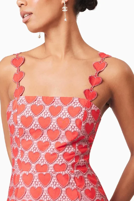 Lace Heart Mini Dress - Red Chic Halter Mini Dress