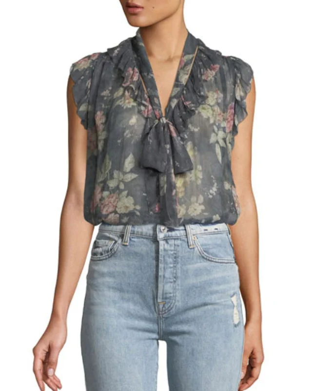 Silk Floral Blouse Textured Cotton Blouse