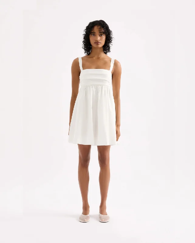 Drea Mini Dress White Classic Solid Mini Dress