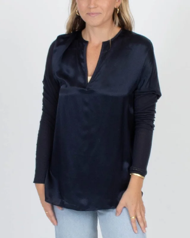 V-Neck Silk Blouse Feminine Tie Blouse