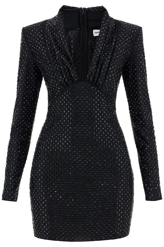 'jersey Mini Dress With Rh  - Black Trendy Cut-Out Mini Dress