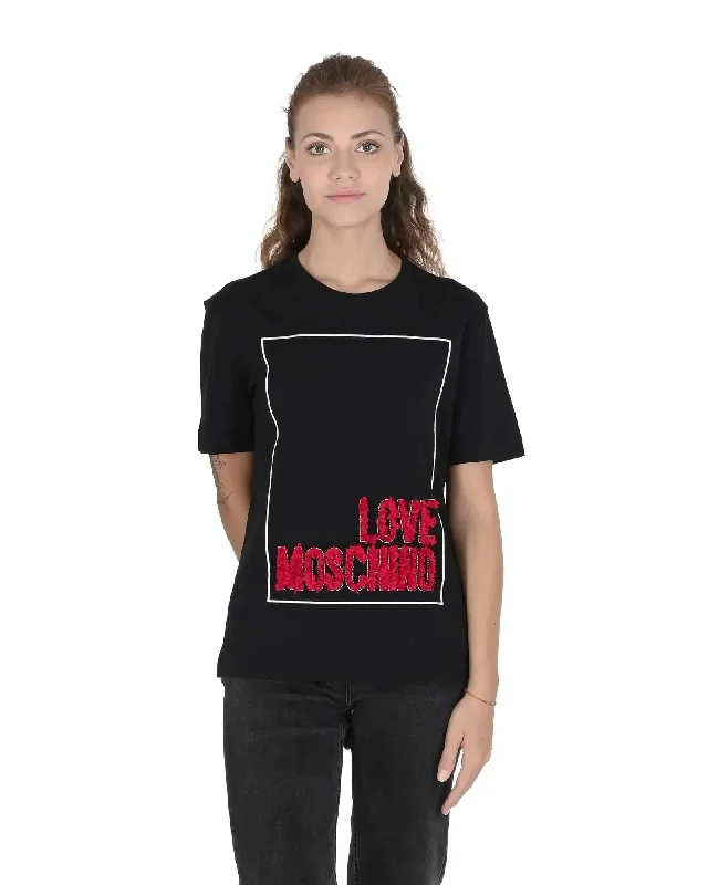 Love Moschino Cotton T-Shirt in - 40 EU-- Polka Dot Checkered Tartan
