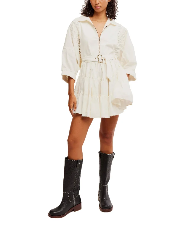 FREE PEOPLE HAMPTON MINI DRESS Fashionable Mini Dress with Slits