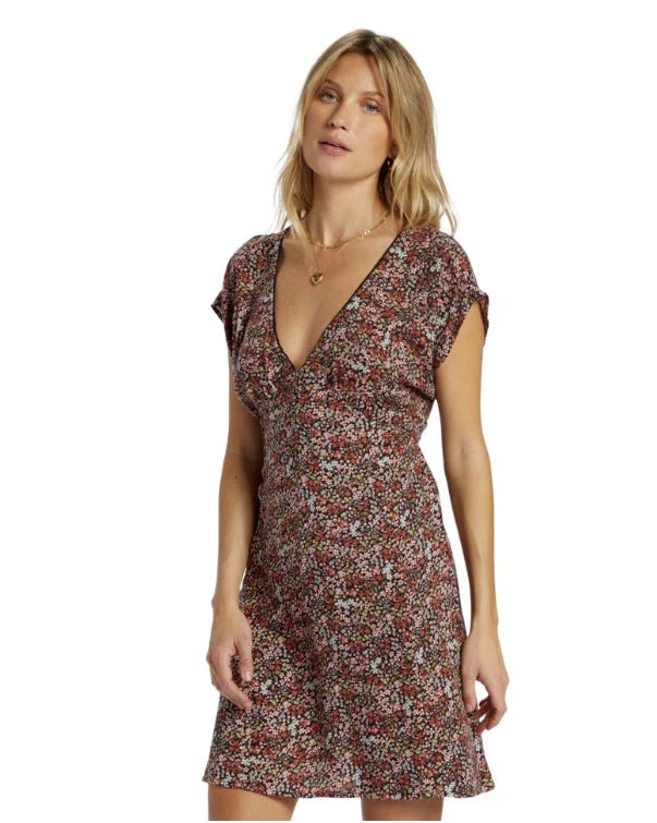 Billabong Womens Bright Skies Mini Dress Cozy Long Sleeve Mini Dress