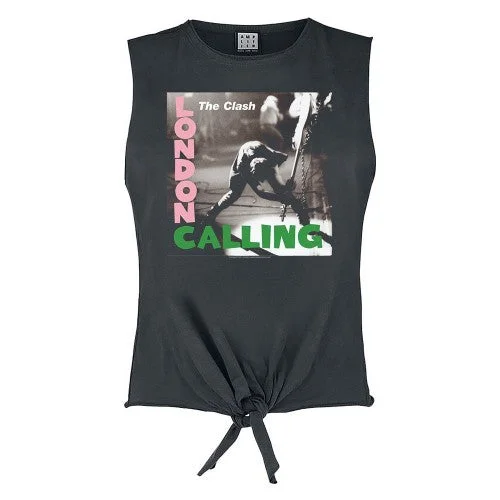 Amplified Womens/Ladies London Calling The Clash T-Shirt-- Polka Dot Checkered Tartan Amplified Womens/Ladies London Calling The Clash T-Shirt-- Polka Dot Checkered Tartan
