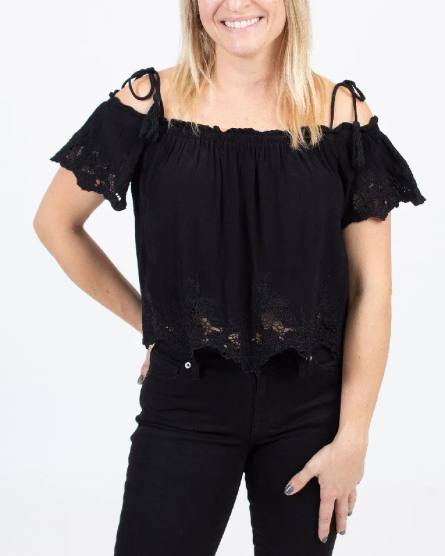 Off the Shoulder Embroidered Blouse Backless Summer Blouse