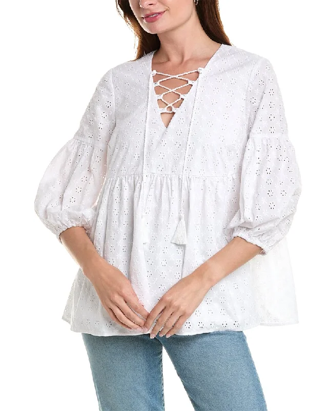 Brooks Brothers Eyelet Blouse Elegant Silk Blouse