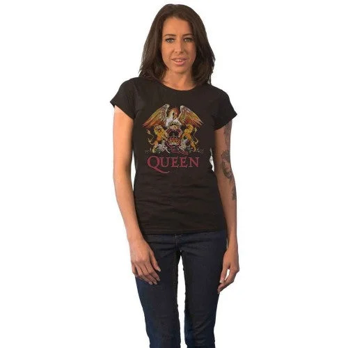 Queen Womens/Ladies Classic Crest Cotton T-Shirt-- Polka Dot Checkered Tartan