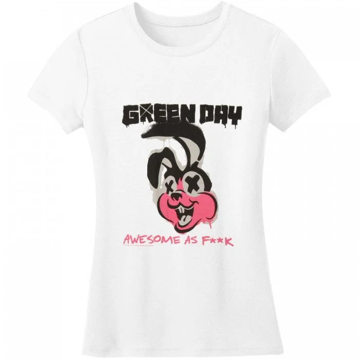Green Day Womens/Ladies Road Kill Skinny T-Shirt-- Nylon Fabric Polyester Fabric Spandex Fabric Green Day Womens/Ladies Road Kill Skinny T-Shirt-- Nylon Fabric Polyester Fabric Spandex Fabric