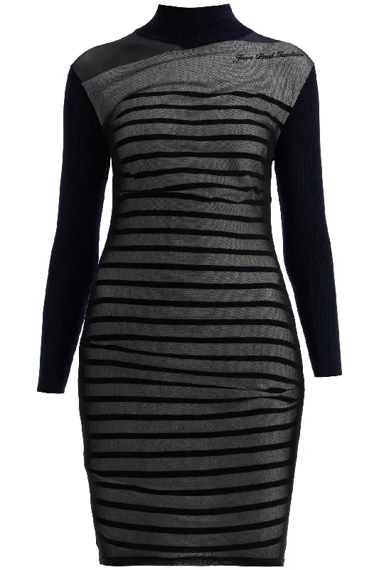 'striped Mini Dress In Two  - Black Trendy Camisole Mini Dress