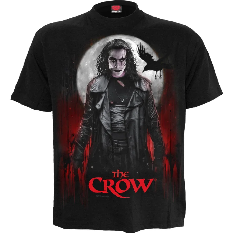 THE CROW - BLOOD MOON - Front Print T-Shirt Black-- Wool Fabric Cashmere Fabric Tweed Fabric