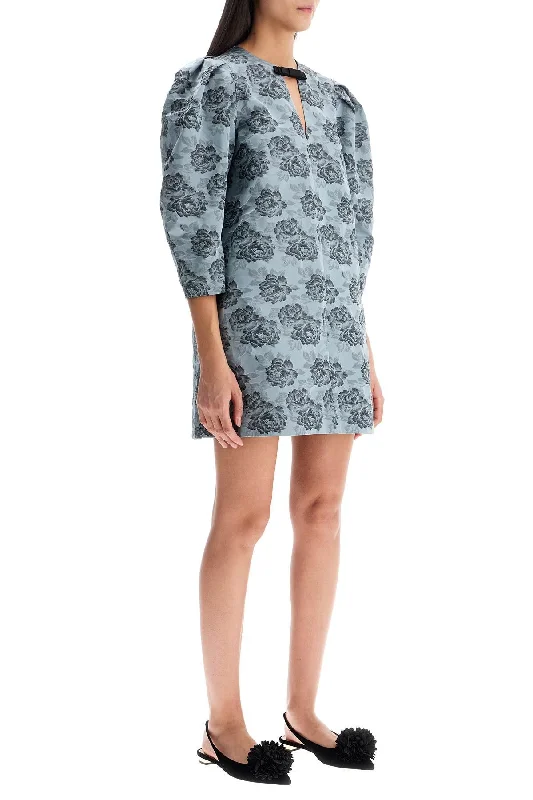 Ganni Botanical Jacquard Mini Dress Fashionable Summer Mini Dress