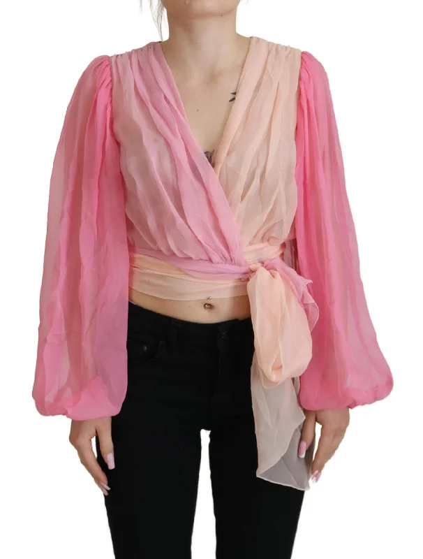 Dolce & Gabbana  Women's Silk V-Neck Blouse Sleeveless Chiffon Blouse