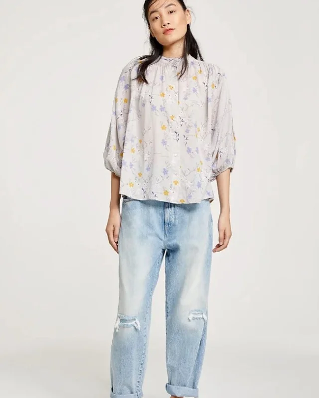 "Stand Up Collar" Blouse Elegant Silk Blouse