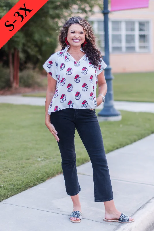 The Georgia Poly Blouse Feminine Puff Blouse