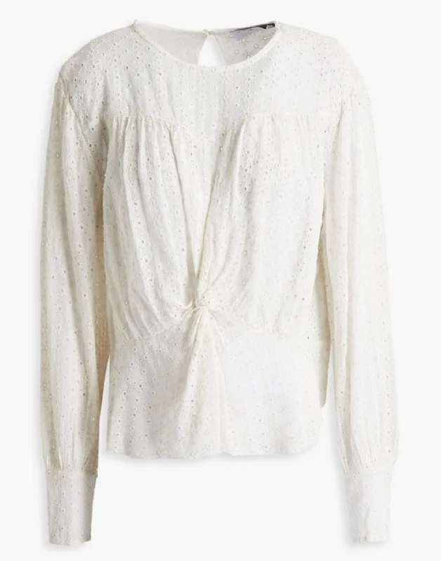 "Kithnos" Twist Front Blouse Slim Fit Blouse