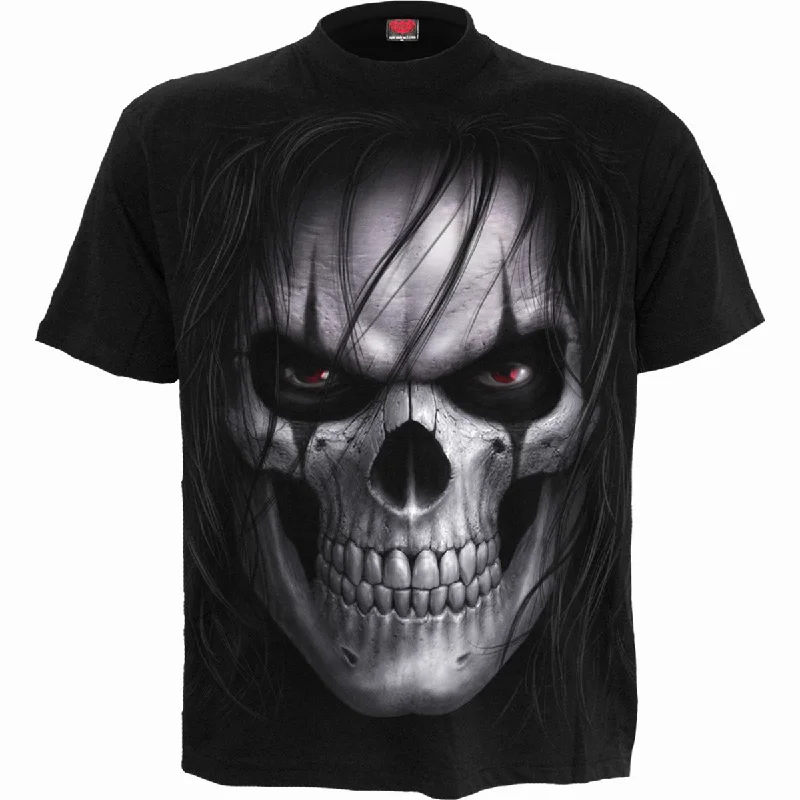 NIGHT STALKER - T-Shirt Black-- V-Neck T-Shirt Long Sleeve Cotton