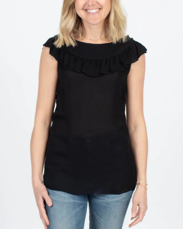 Black Silk Blouse Soft Satin Blouse