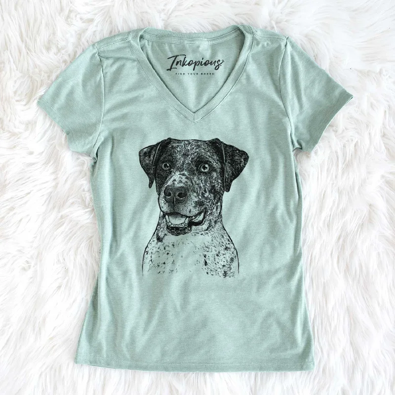 Bare Argos the Catahoula - Women's V-neck Shirt-- Machine Wash Dry Clean Hand Wash