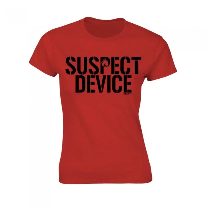 Stiff Little Fingers Womens/Ladies Suspect Device T-Shirt-- Asymmetrical Pockets Print