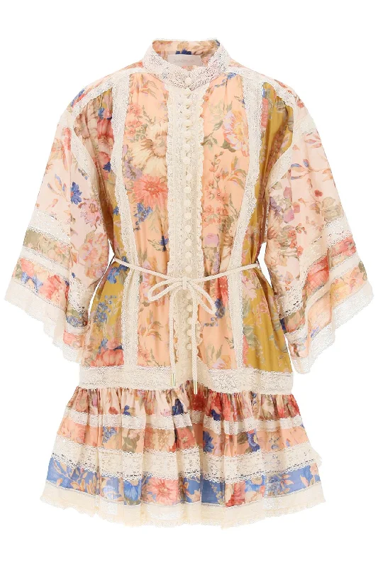 August Lace Trimmed Cotton Mini Dress  - Multicolor Stylish Summer Mini Dress