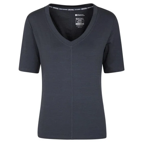 Mountain Warehouse Womens/Ladies Panna V Neck T-Shirt-- Spandex Blend Rayon Blend Denim Blend Mountain Warehouse Womens/Ladies Panna V Neck T-Shirt-- Spandex Blend Rayon Blend Denim Blend