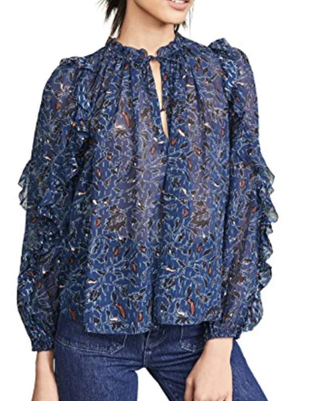 Silk "Atiya" Blouse Off-Shoulder Wrap Blouse