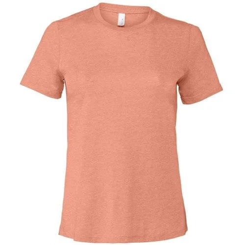 Bella + Canvas Womens/Ladies CVC Relaxed Fit T-Shirt-- Real Fur Shearling Chenille