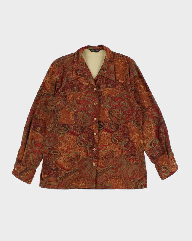 Vintage Japon Et Chine Paisley Pattern Blouse - M Flowy Bohemian Blouse