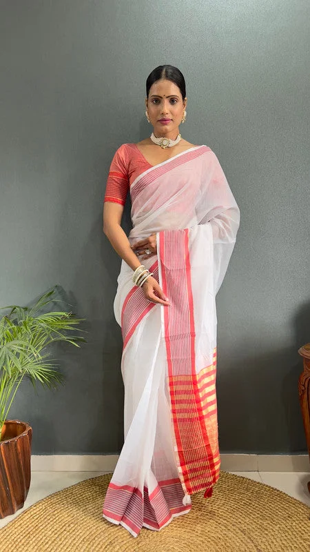 Malishka Export Cotton Printed Ready To Wear Saree With Blouse Piece - Red Flowy Bohemian Blouse Malishka Export Cotton Printed Ready To Wear Saree With Blouse Piece - Red Flowy Bohemian Blouse