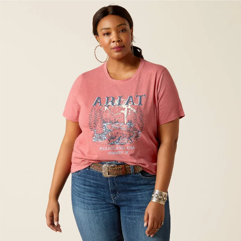 Women's Ariat Souvenir T-Shirt #10051295X-- Graphic Embroidered Appliqued