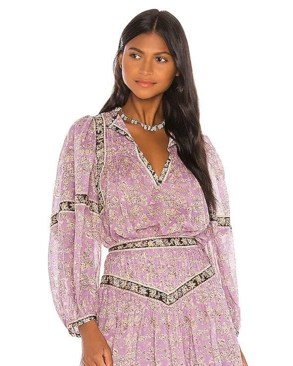 Lilac "Violette" Blouse Airy Cotton Blouse