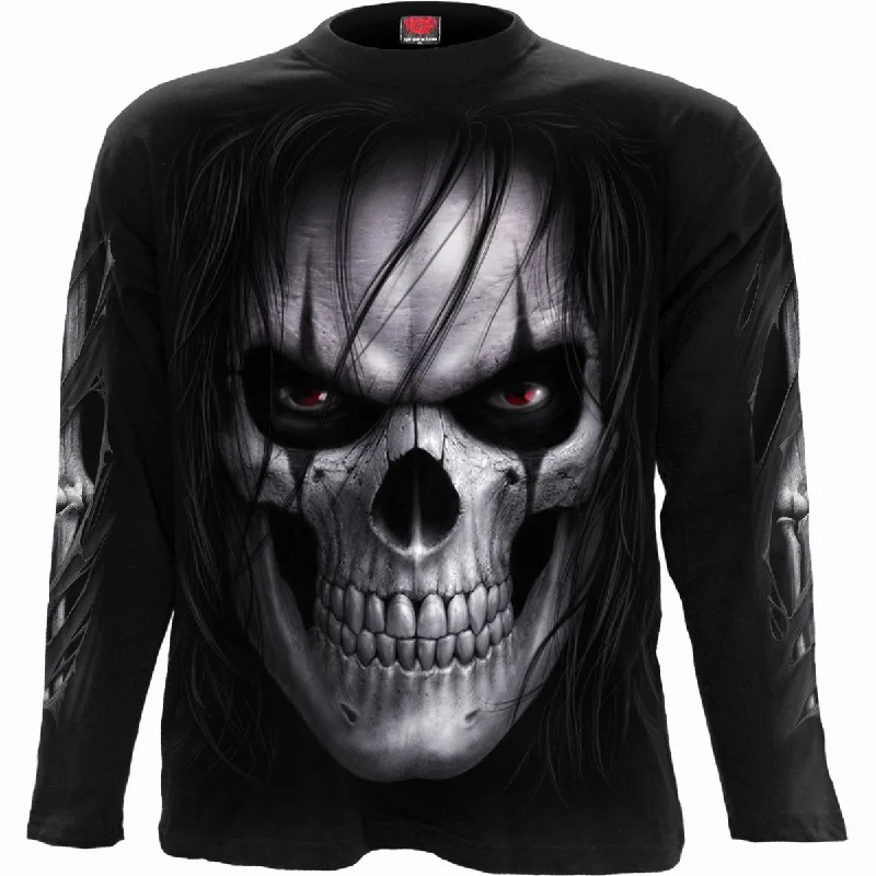 NIGHT STALKER - Longsleeve T-Shirt Black-- Collared Crew Neck Turtle Neck