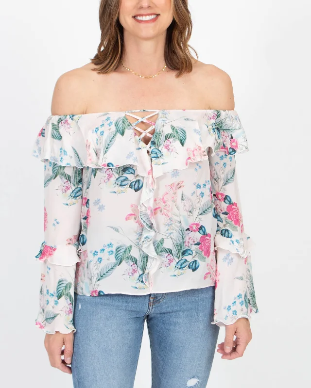 Silk Floral Blouse Collared Satin Blouse