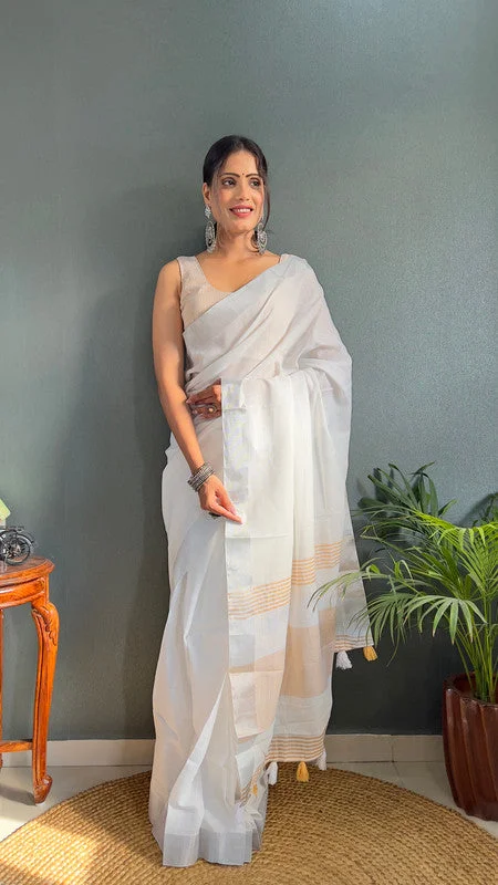 Malishka Export Cotton Printed Ready To Wear Saree With Blouse Piece - Yellow Sheer Sleeve Blouse Malishka Export Cotton Printed Ready To Wear Saree With Blouse Piece - Yellow Sheer Sleeve Blouse