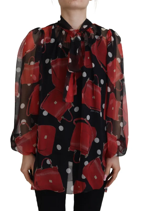 Dolce & Gabbana Sicilian Print Silk Blouse - Luxurious & Women's Chic Floral Chiffon Blouse