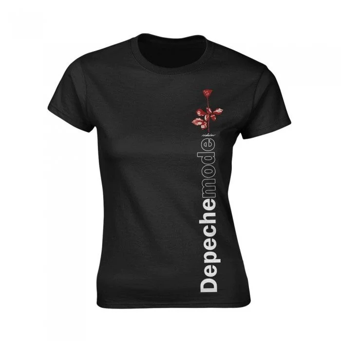 Depeche Mode Womens/Ladies Violator Side Rose T-Shirt-- Print Jacquard Patchwork
