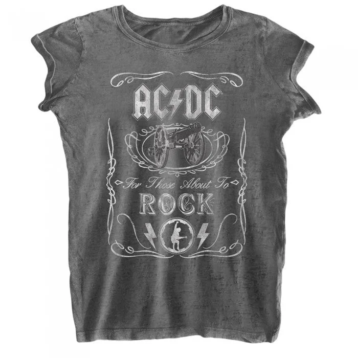 AC/DC Womens/Ladies Cannon Swig Burnout T-Shirt-- Cotton Fabric Linen Fabric Terry Fabric AC/DC Womens/Ladies Cannon Swig Burnout T-Shirt-- Cotton Fabric Linen Fabric Terry Fabric