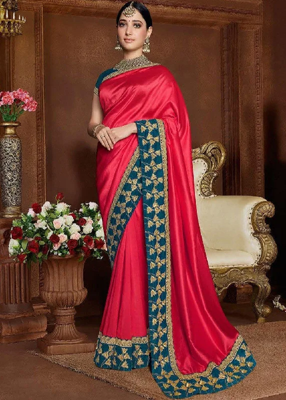 Rangoli Silk Saree With Blouse Piece Collared Satin Blouse