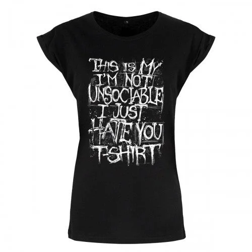 Grindstore Womens/Ladies Im Not Unsociable T-Shirt-- Satin Fabric Silk Fabric Chiffon Fabric Grindstore Womens/Ladies Im Not Unsociable T-Shirt-- Satin Fabric Silk Fabric Chiffon Fabric