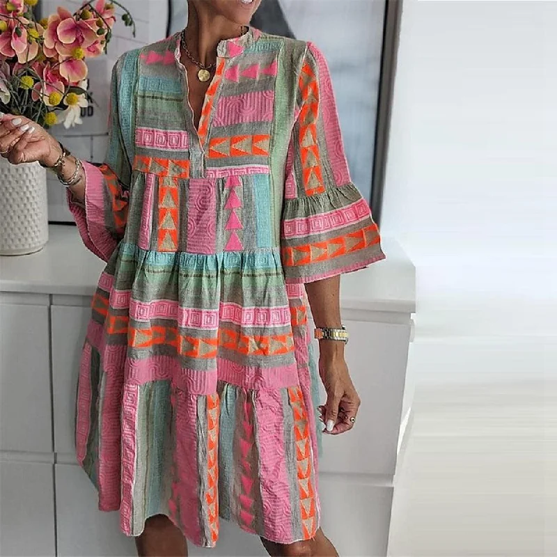 Laarni® | Fresh print mini dress Trendy A-Line Mini Dress