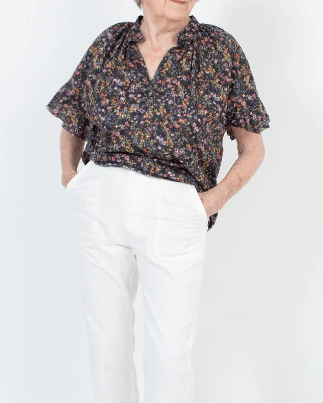 Floral Short Sleeve Blouse Sleeveless Summer Blouse