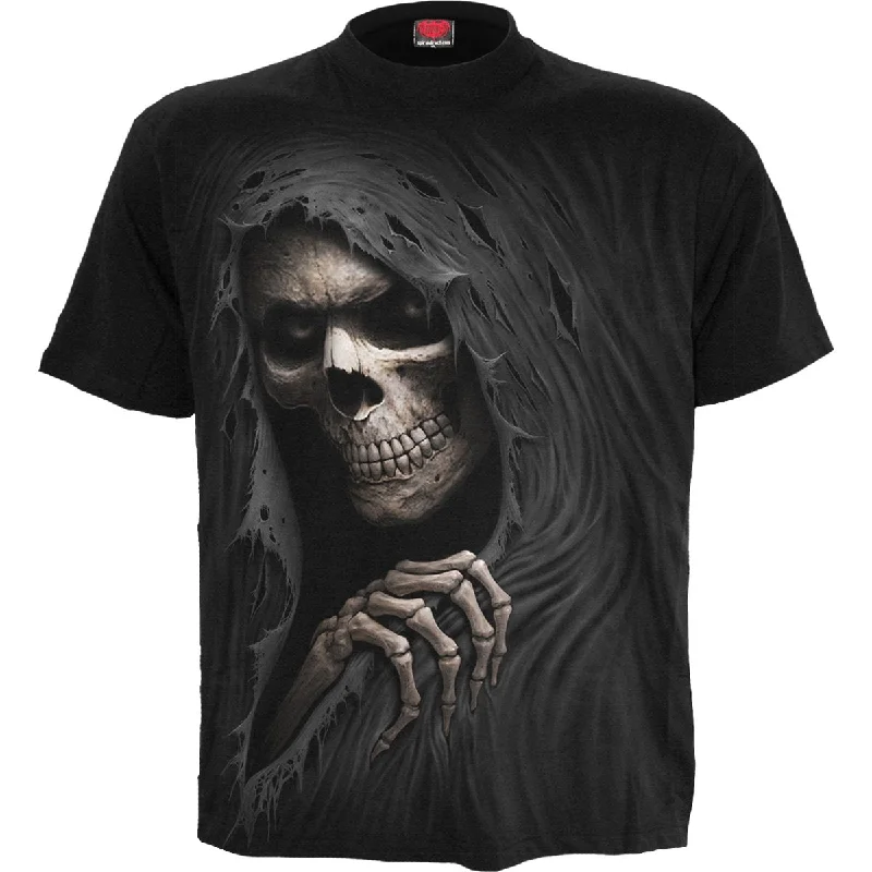GRIM RIPPER - T-Shirt Black-- Knit Fabric Woven Fabric Fleece Fabric