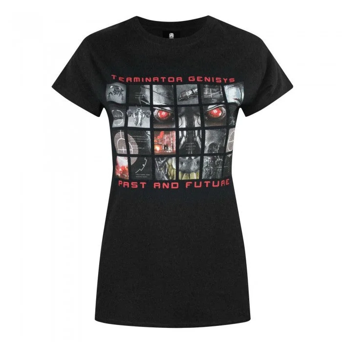 Terminator Womens/Ladies Genisys Past And Future T-Shirt-- Fitted T-Shirt Seamless Stretchy Terminator Womens/Ladies Genisys Past And Future T-Shirt-- Fitted T-Shirt Seamless Stretchy