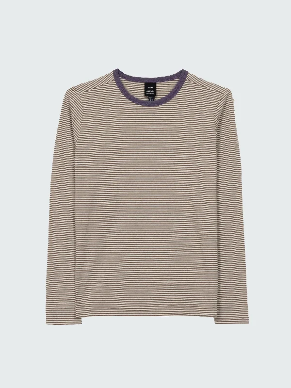 Women's Eldon Long Sleeve T-Shirt-- Real Fur Shearling Chenille