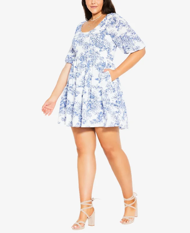 Trendy Plus Size Zen Mini Dress Cozy A-Line Mini Dress
