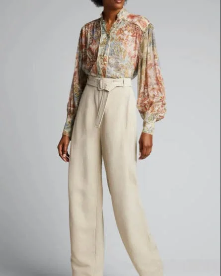 "Lucky Bound" Blouse Elegant Semi-Sheer Blouse