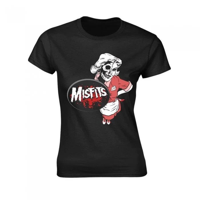 Misfits Womens/Ladies Waitress T-Shirt-- Striped Floral Plaid